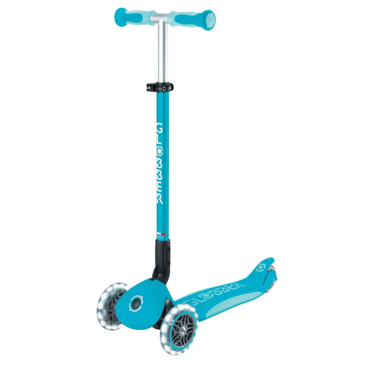 Globber Go Up Deluxe Lights 360 Foldable Scooter - Aqua (15M - 9Y )