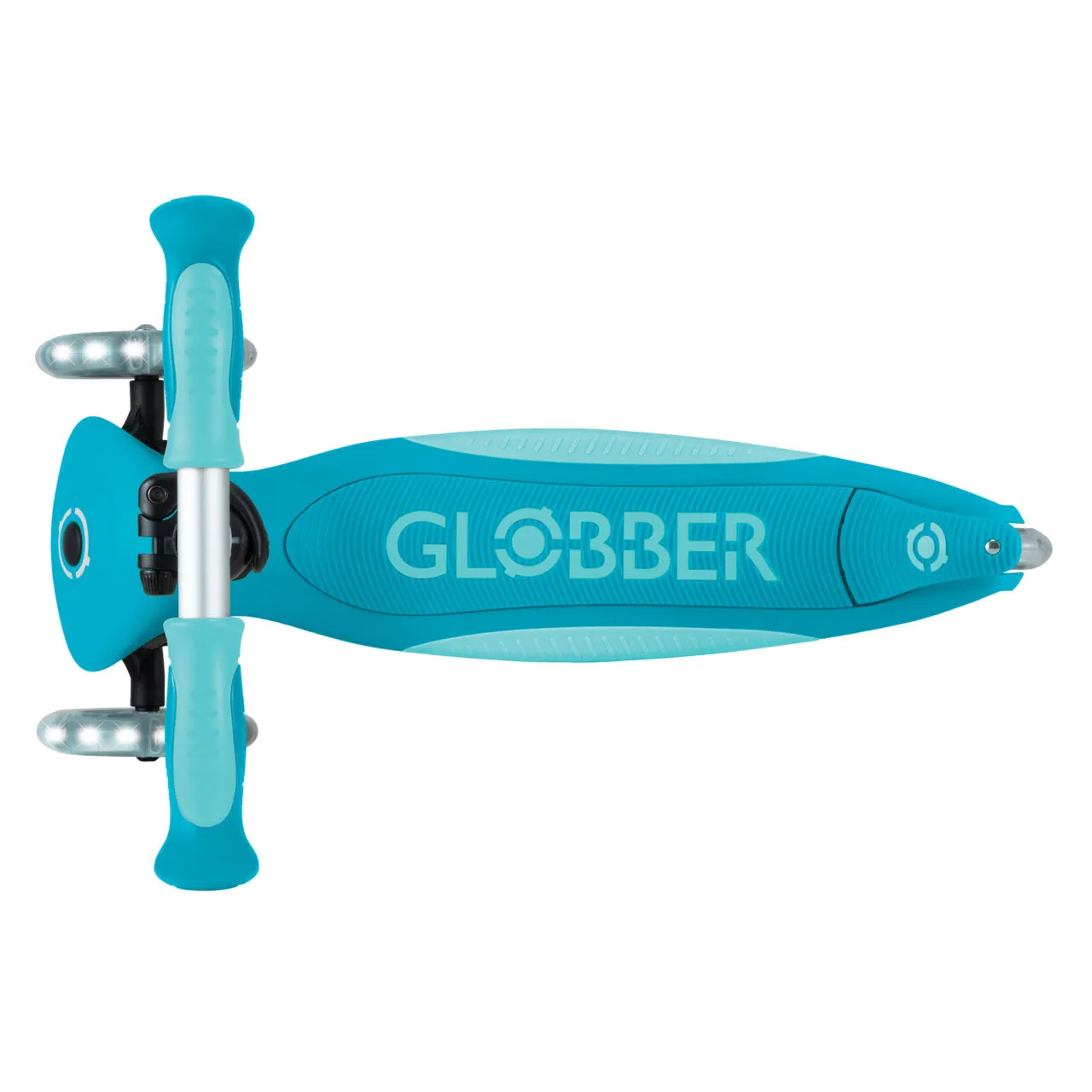 Globber Go Up Deluxe Lights 360 Foldable Scooter - Aqua (15M - 9Y )