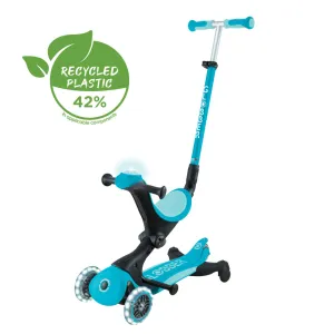 Globber Go Up Deluxe Lights 360 Foldable Scooter - Aqua (15M - 9Y )