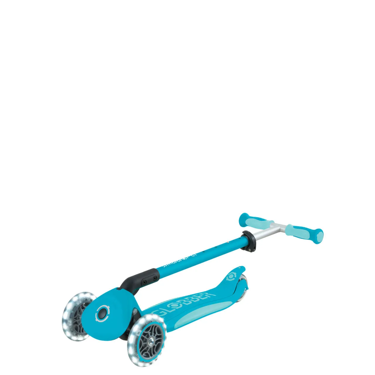 Globber Go Up Deluxe Lights 360 Foldable Scooter - Aqua (15M - 9Y )