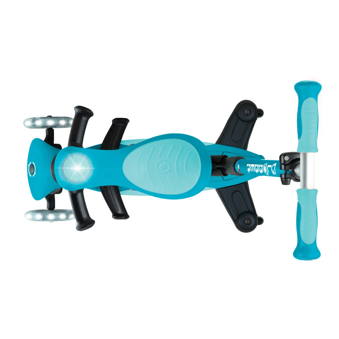 Globber Go Up Deluxe Lights 360 Foldable Scooter - Aqua (15M - 9Y )