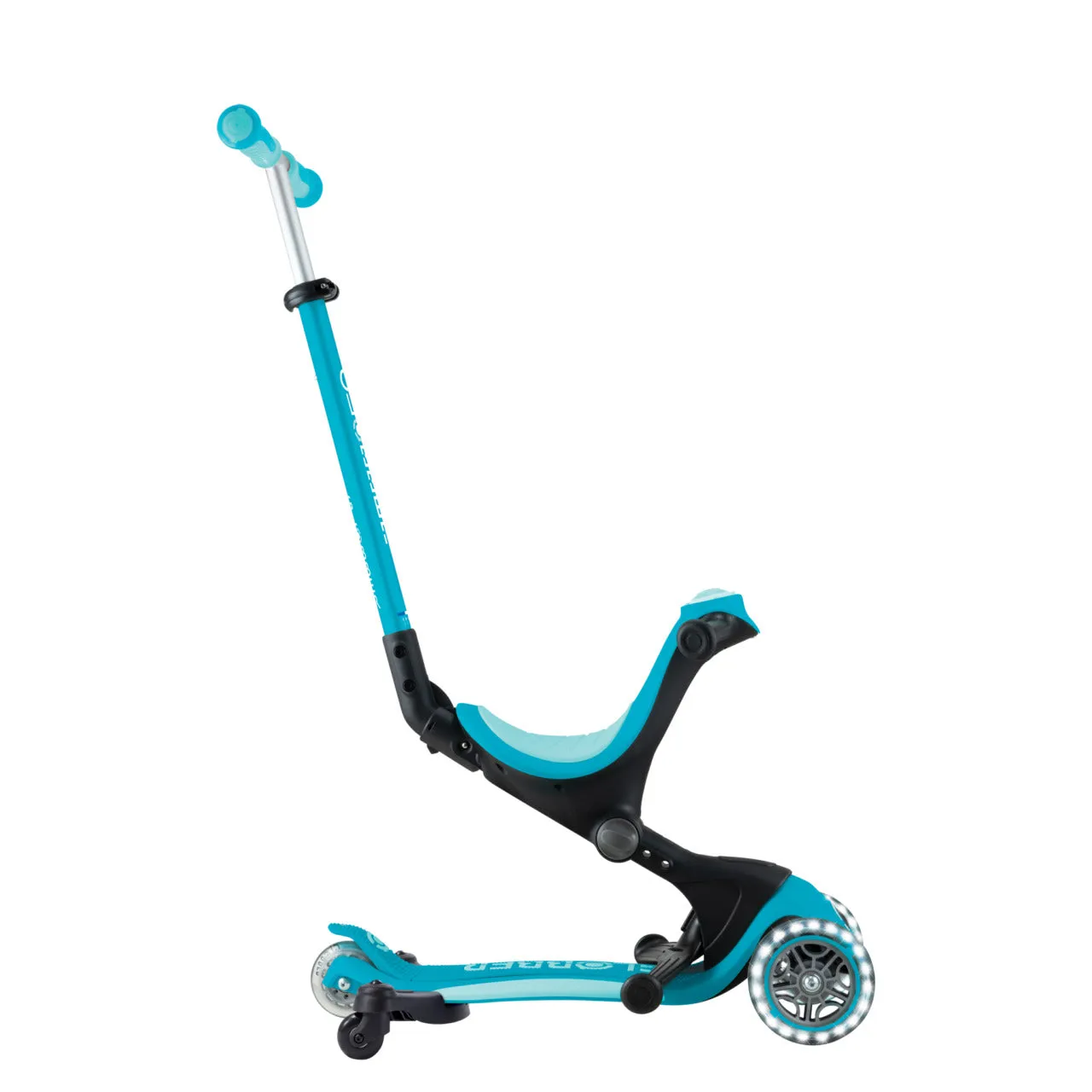 Globber Go Up Deluxe Lights 360 Foldable Scooter - Aqua (15M - 9Y )