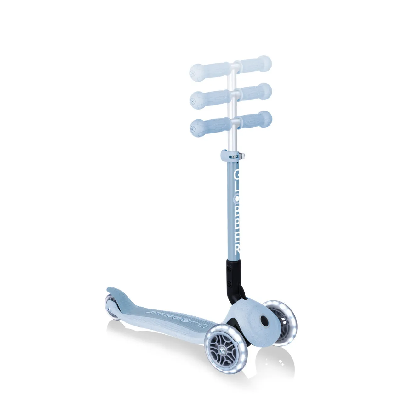 Globber Junior Foldable Lights Ecologic Scooter - Blueberry (New Handlebar Grips) (2Y )