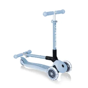 Globber Junior Foldable Lights Ecologic Scooter - Blueberry (New Handlebar Grips) (2Y )