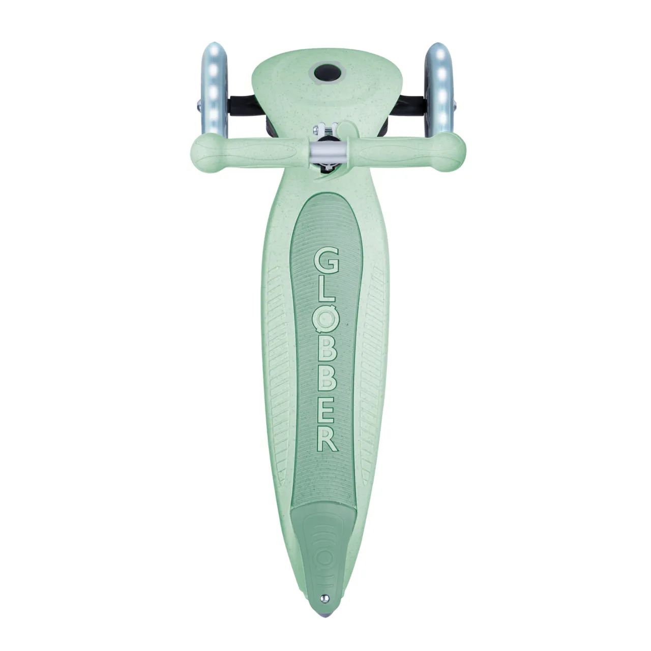 Globber Junior Foldable Lights Ecologic Scooter - Pistachio (New Handlebar Grips) (2Y )