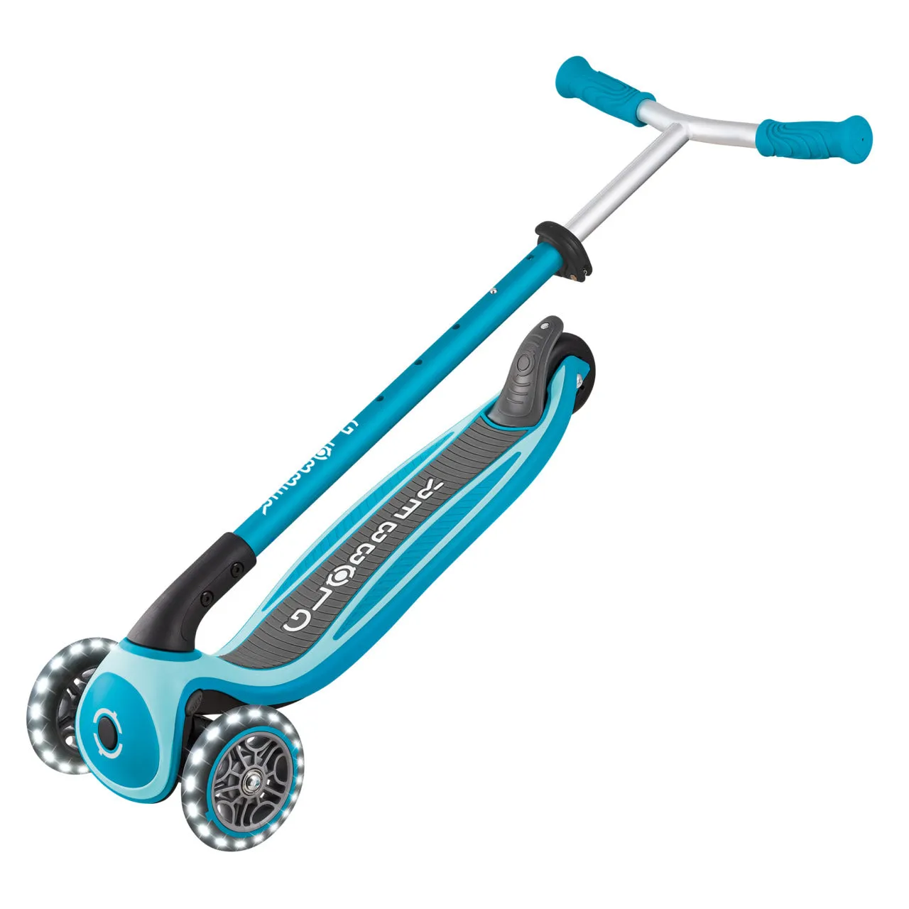 Globber Master Lights Foldable Scooter - Aqua (4 - 14Y)