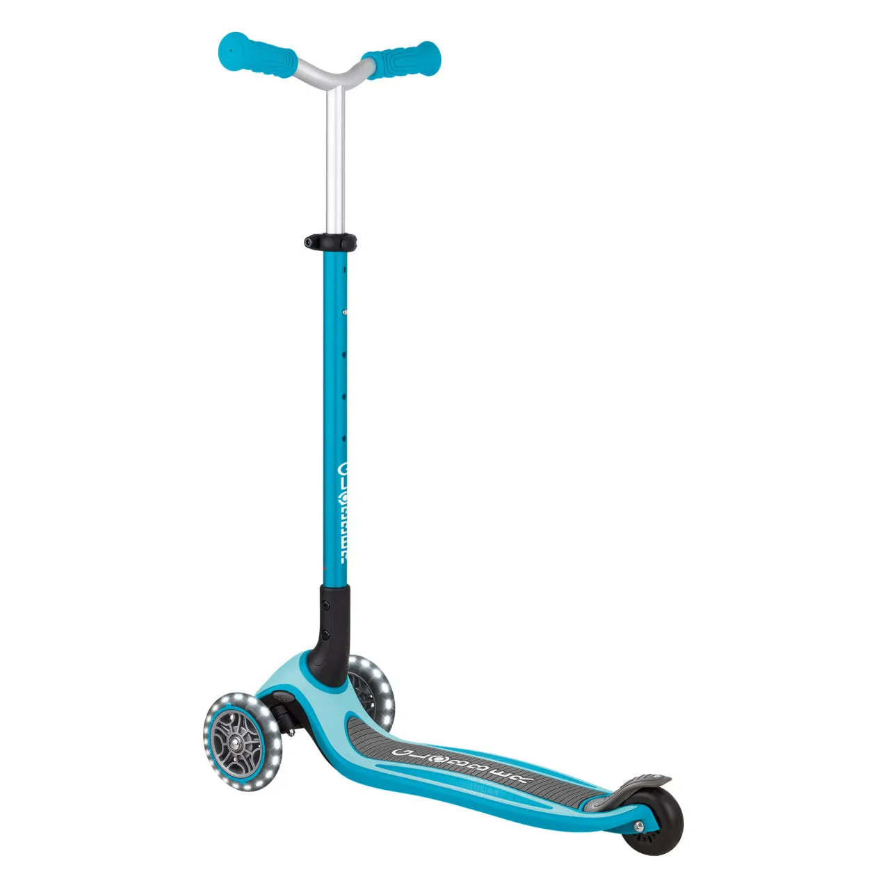 Globber Master Lights Foldable Scooter - Aqua (4 - 14Y)