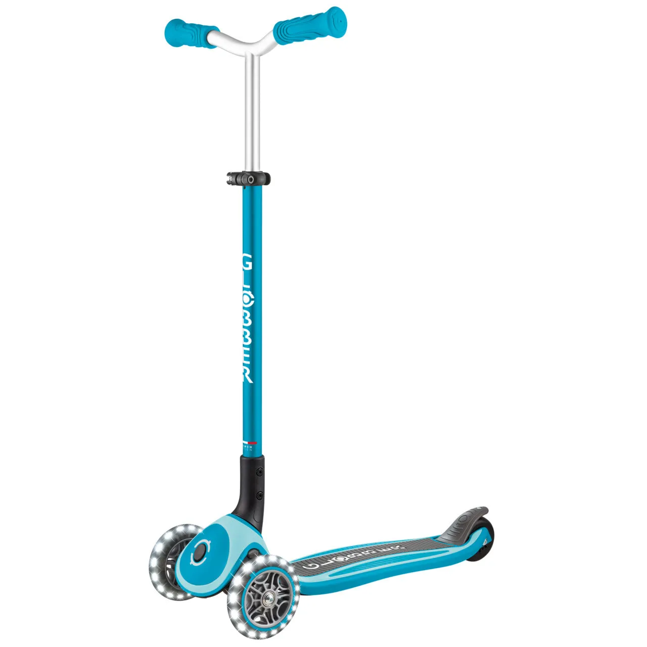 Globber Master Lights Foldable Scooter - Aqua (4 - 14Y)