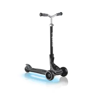 Globber Ultimum Lights Foldable Scooter - Black / Charcoal Grey (5Y )
