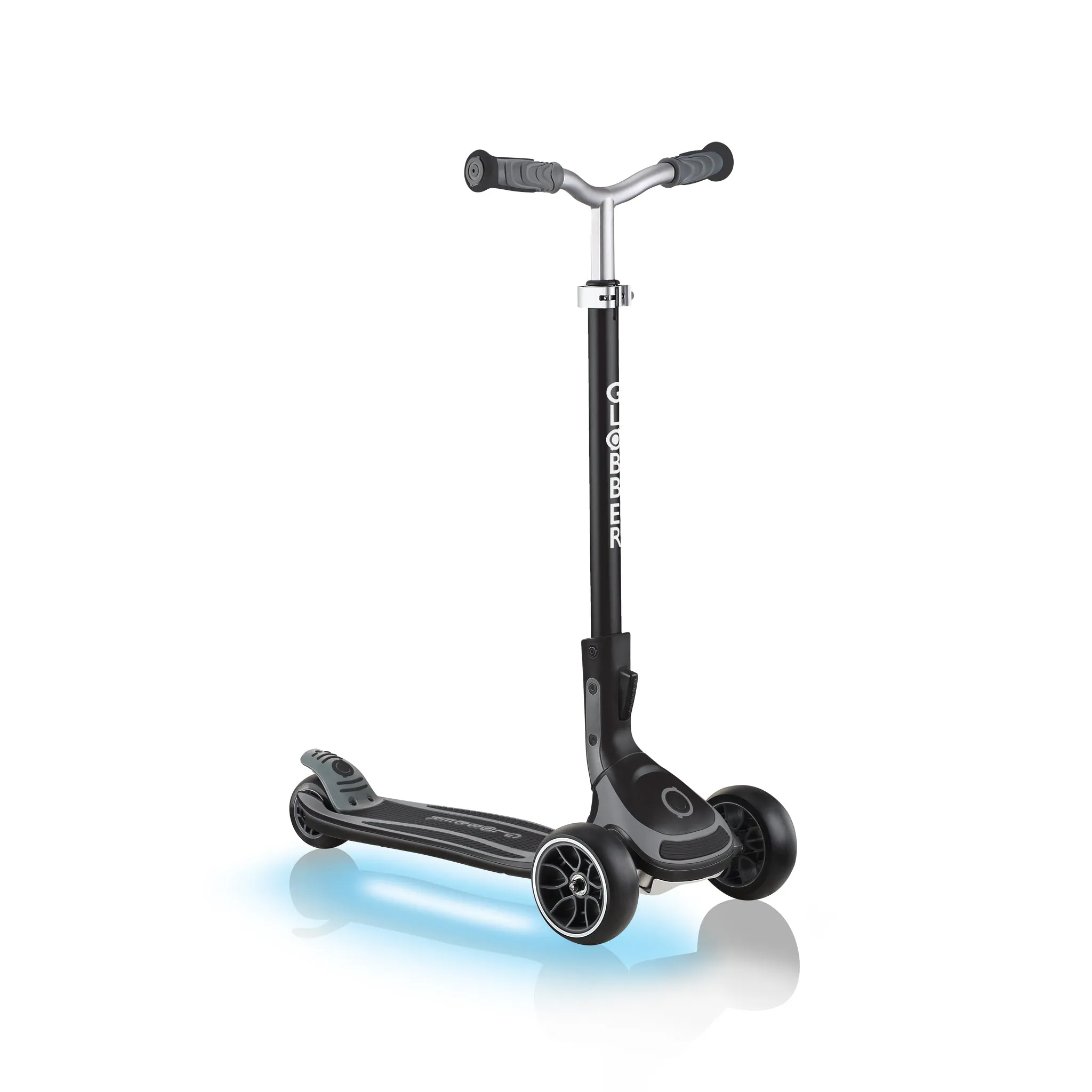 Globber Ultimum Lights Foldable Scooter - Black / Charcoal Grey (5Y )