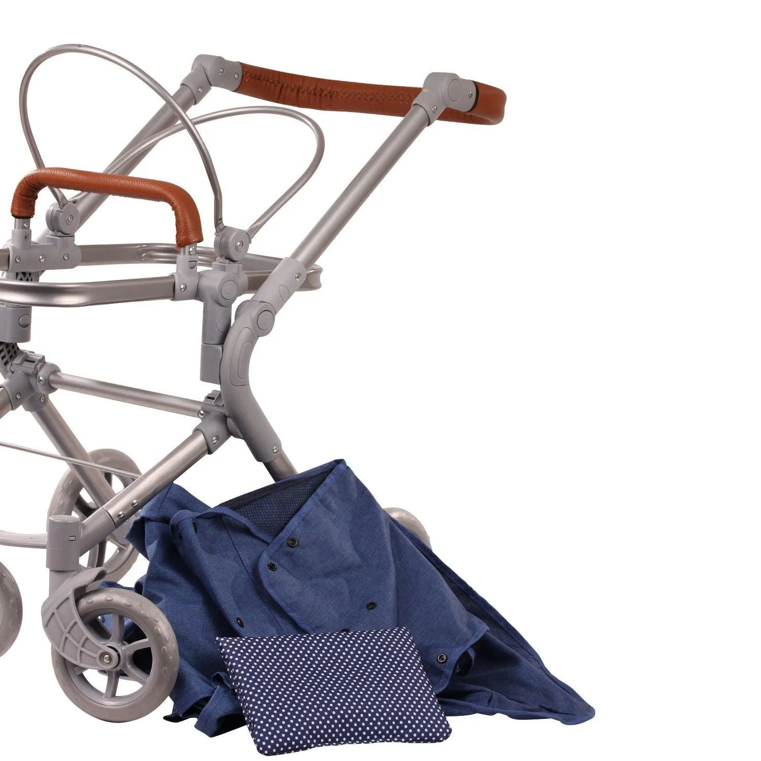 Gotz Doll Pram 2 in 1 Denim & Spots