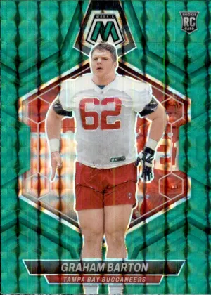 Graham Barton, RC, Green Prizm, 2024 Panini Mosaic Football NFL