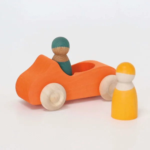 Grimm's | Convertible Car | Large | Orange with Two Friends
