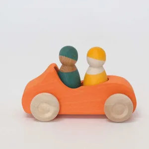 Grimm's | Convertible Car | Large | Orange with Two Friends