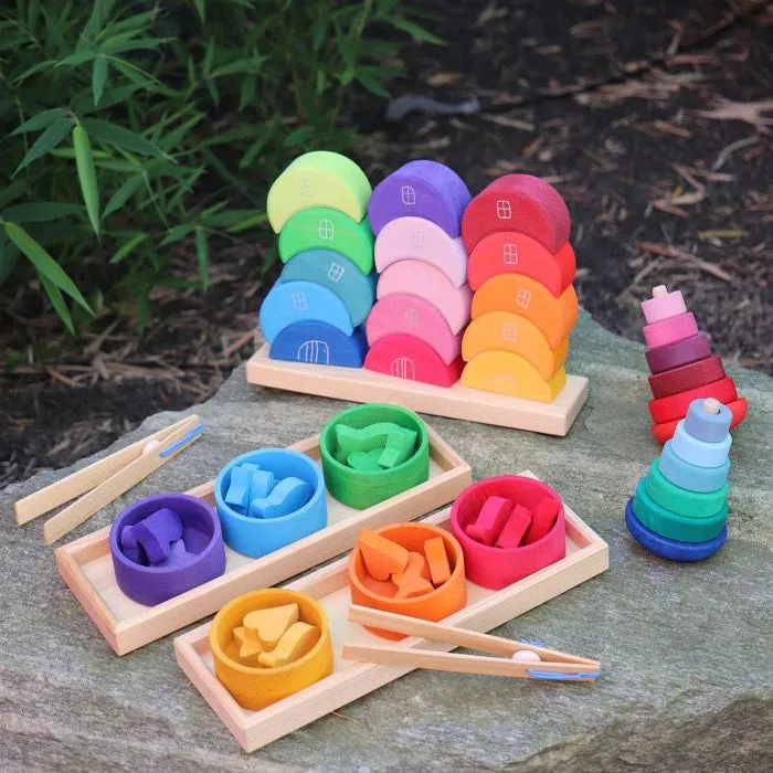 Grimm's | Wobbly Stacking Tower | Pink
