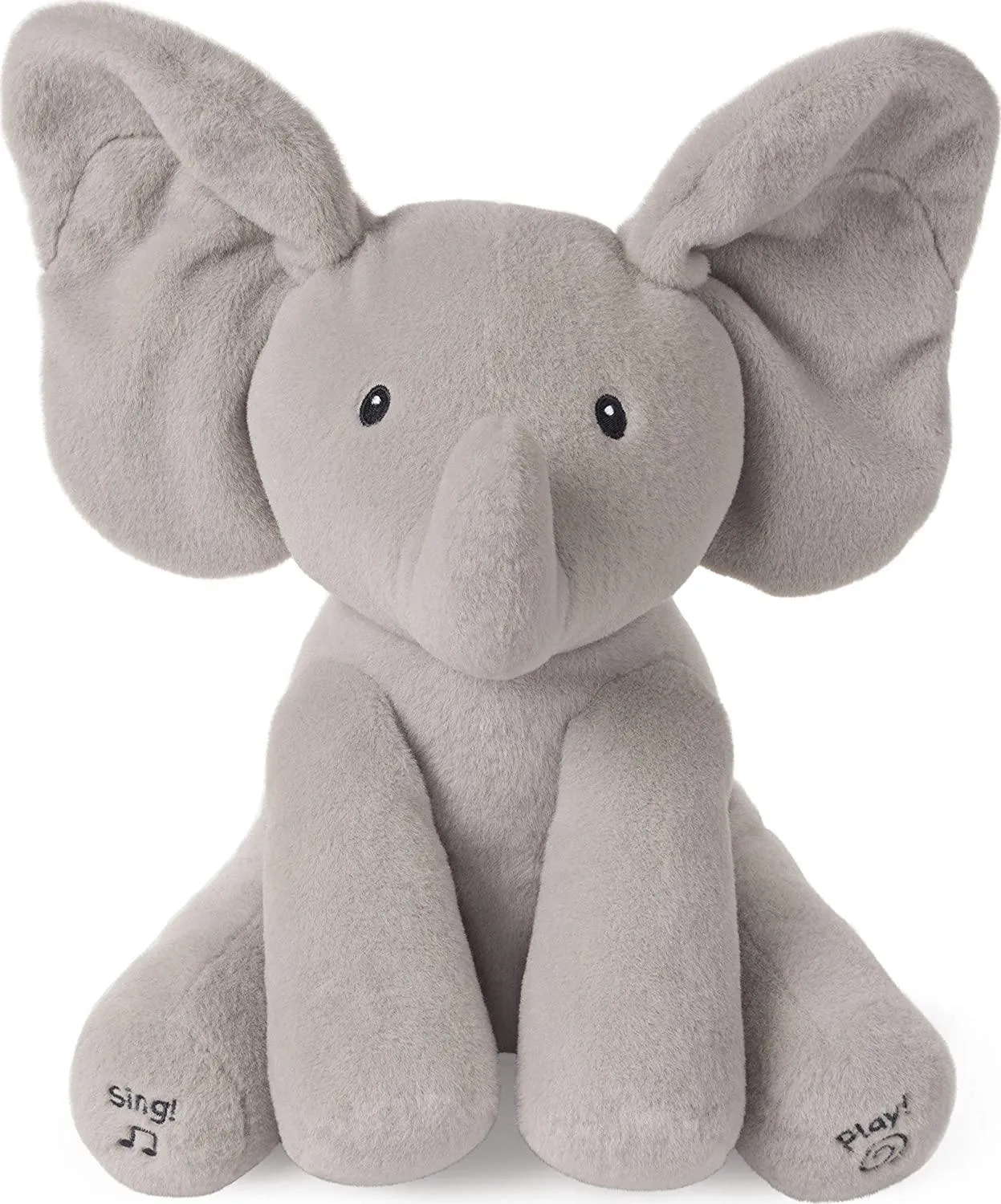 Gund Animated Flappy the Elephant Stuffed Animal Plush, Grey