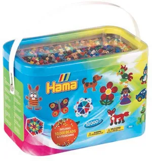 Hama Beads 10,000 Beads and 5 Pegboards Tub