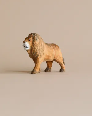 Hand Carved Wooden Lion Odin Parker
