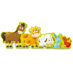 Hape Farm & Numbers Dual-Themed Wooden Puzzle - 10pc