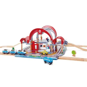 Hape Grand City Station Railway Wooden Train Set