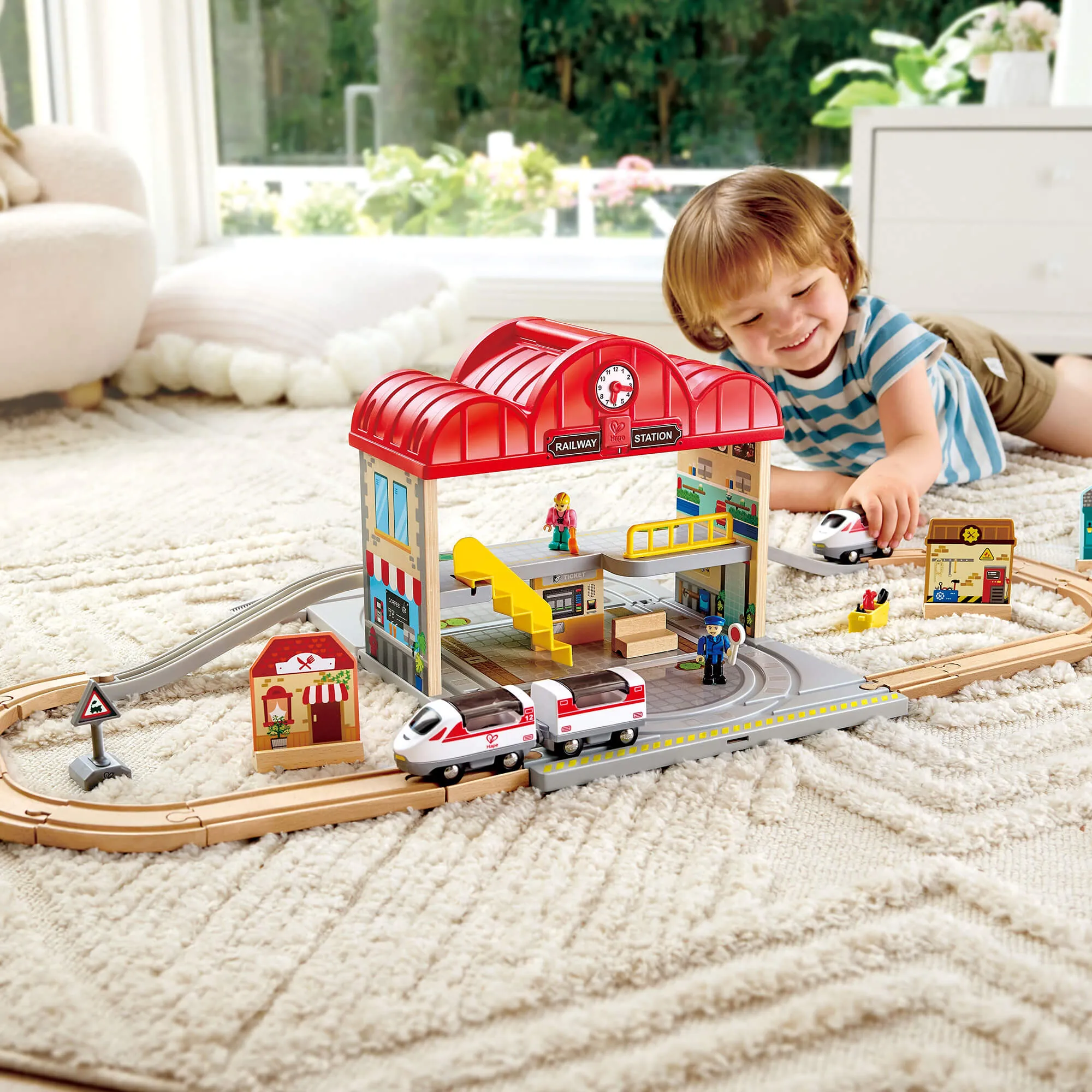 Hape Railway Portable Train Station Set