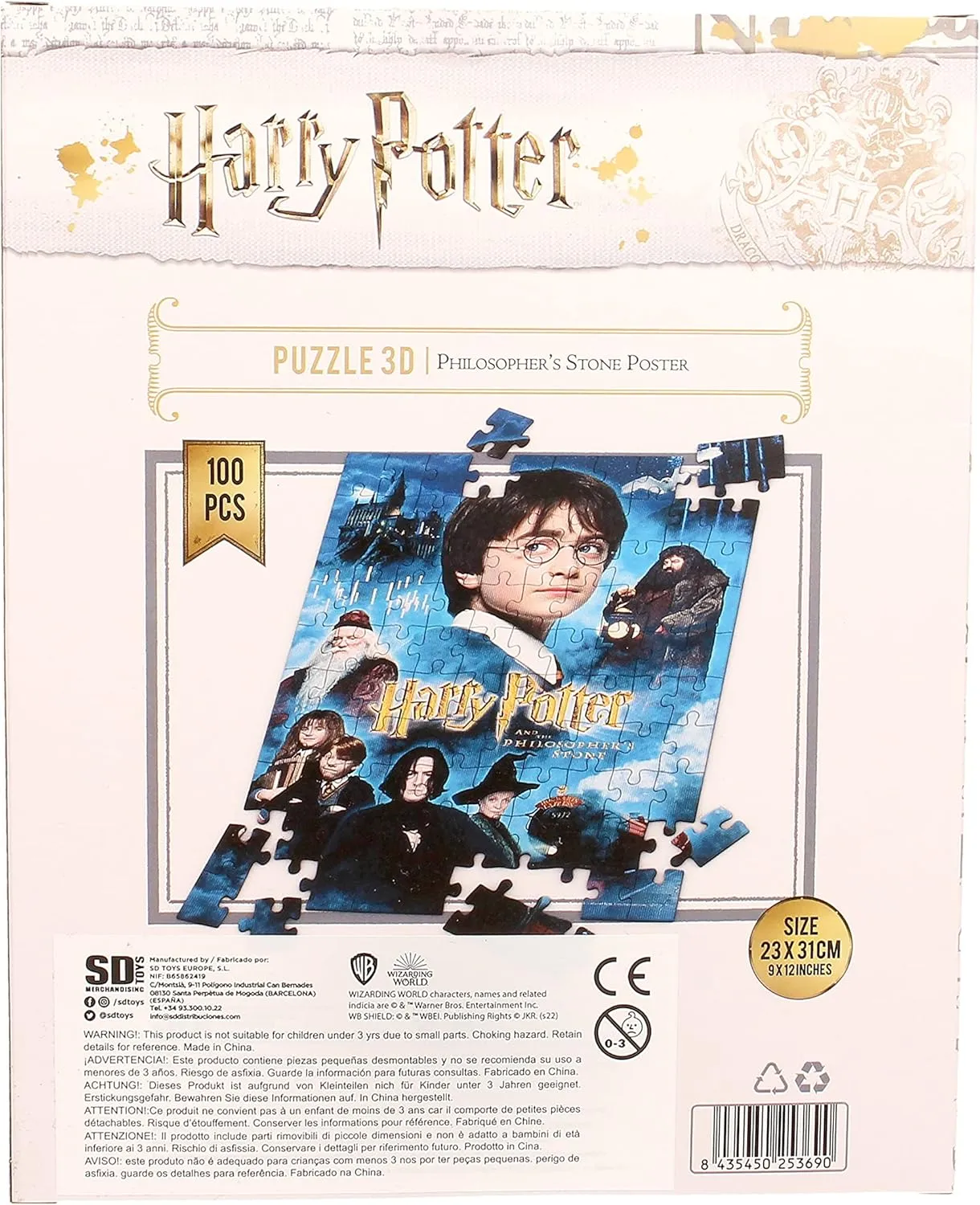 Harry Potter 3D Lenticular Jigsaw Puzzle - Philosopher's Stone 100-Piece Puzzle for Ages 3 