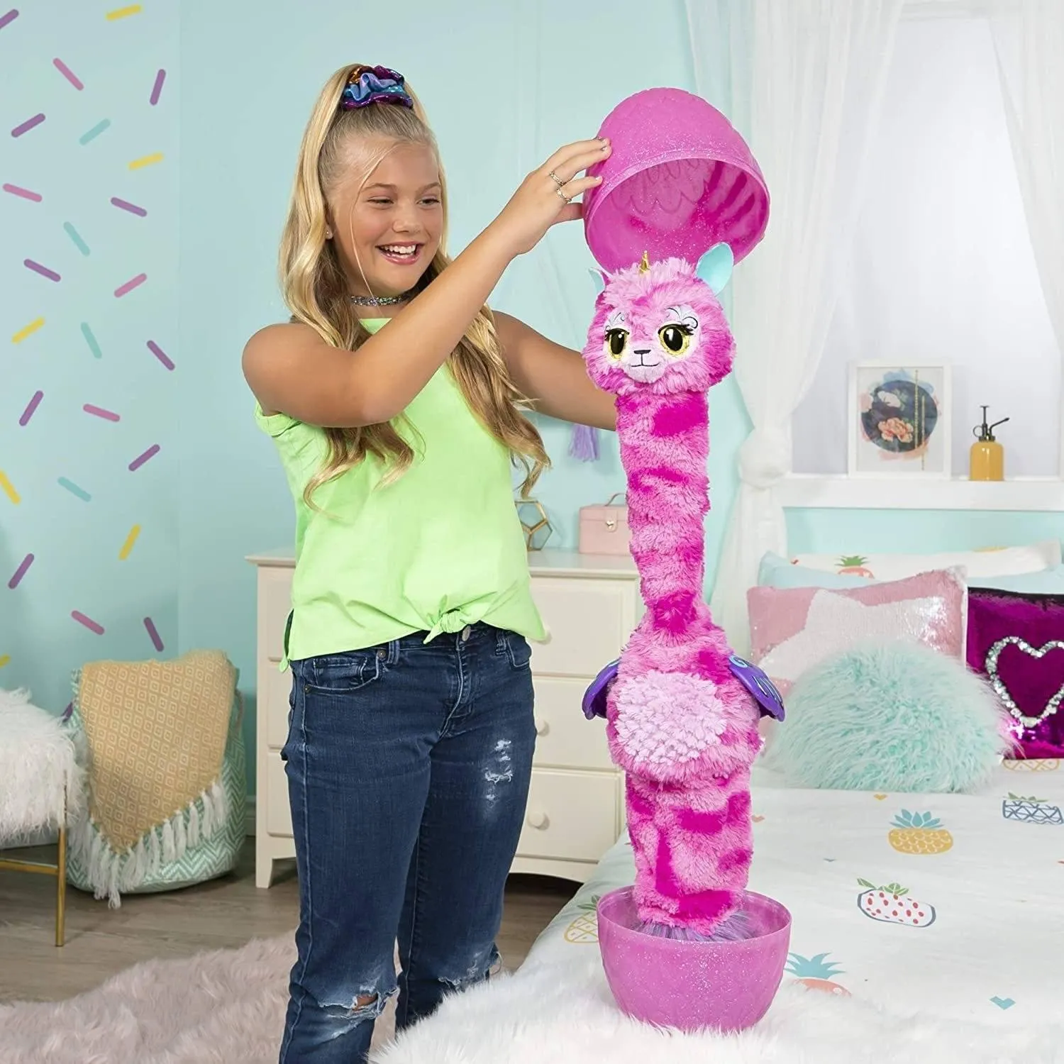 Hatchimals WOW Llalacorn 32-Inch Tall Interactive with Re-Hatchable Egg