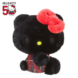 Hello Kitty 50th Anniv. Plush Mascot (Black Tartan) SANRIO