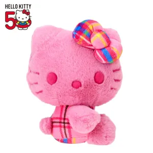 Hello Kitty 50th Anniv. Plush Mascot (Pink Tartan) SANRIO