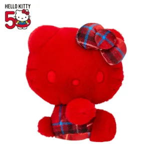 Hello Kitty 50th Anniv. Plush Mascot (Red Tartan) SANRIO