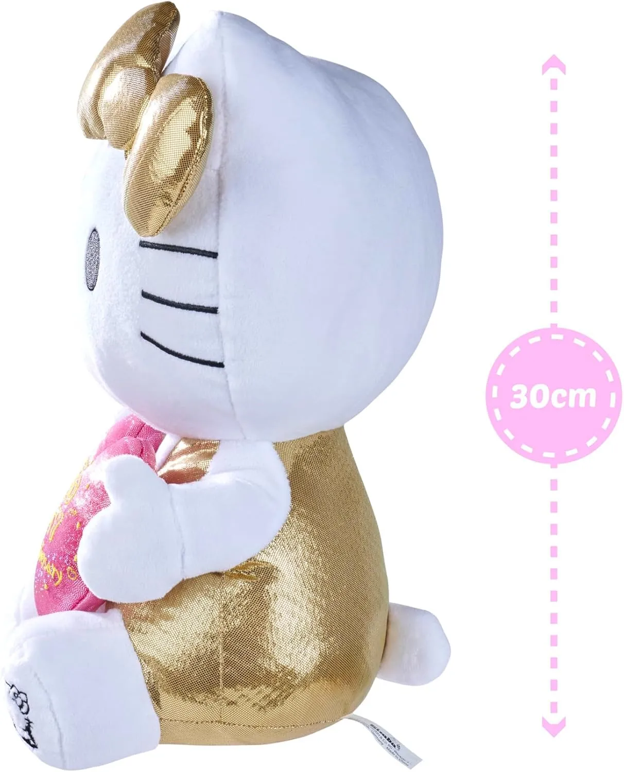 Hello Kitty 50th Anniversary Plush Figure - Golden Edition Collectible for Ages 3 