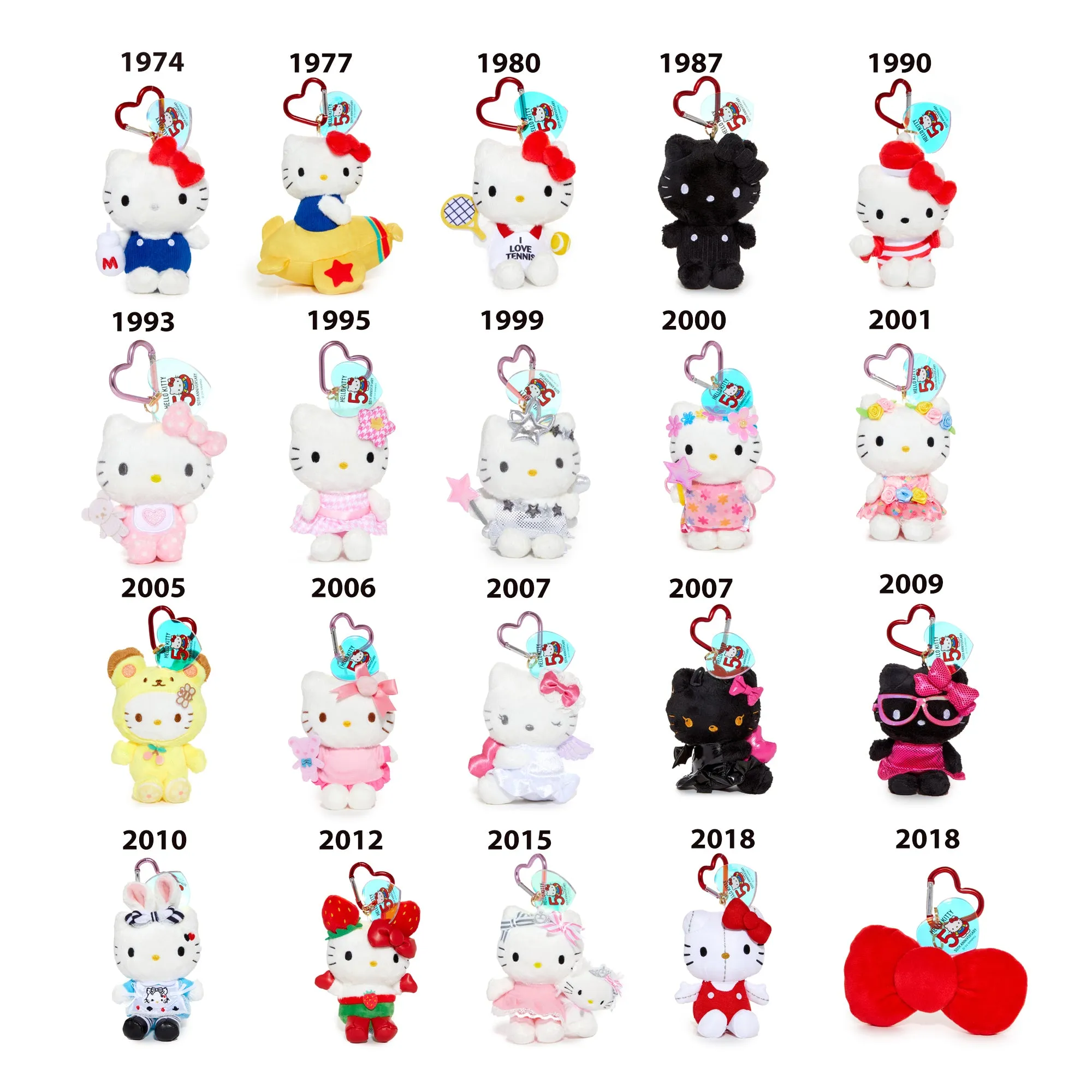 Hello Kitty 50th Anniversary Plush Mascot (1974) SANRIO