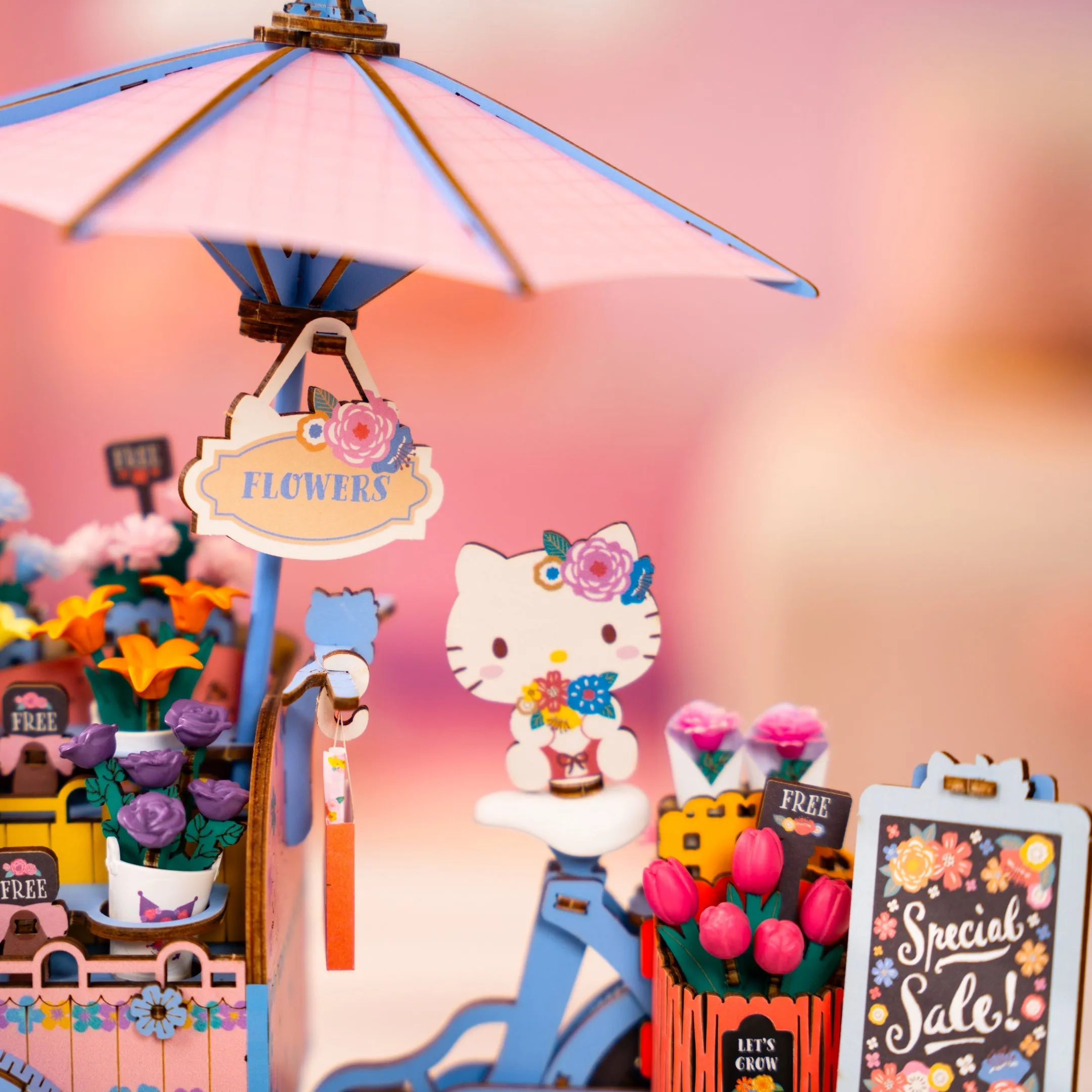 Hello Kitty and Friends Flower Cart 3D Wooden Puzzle SANRIO