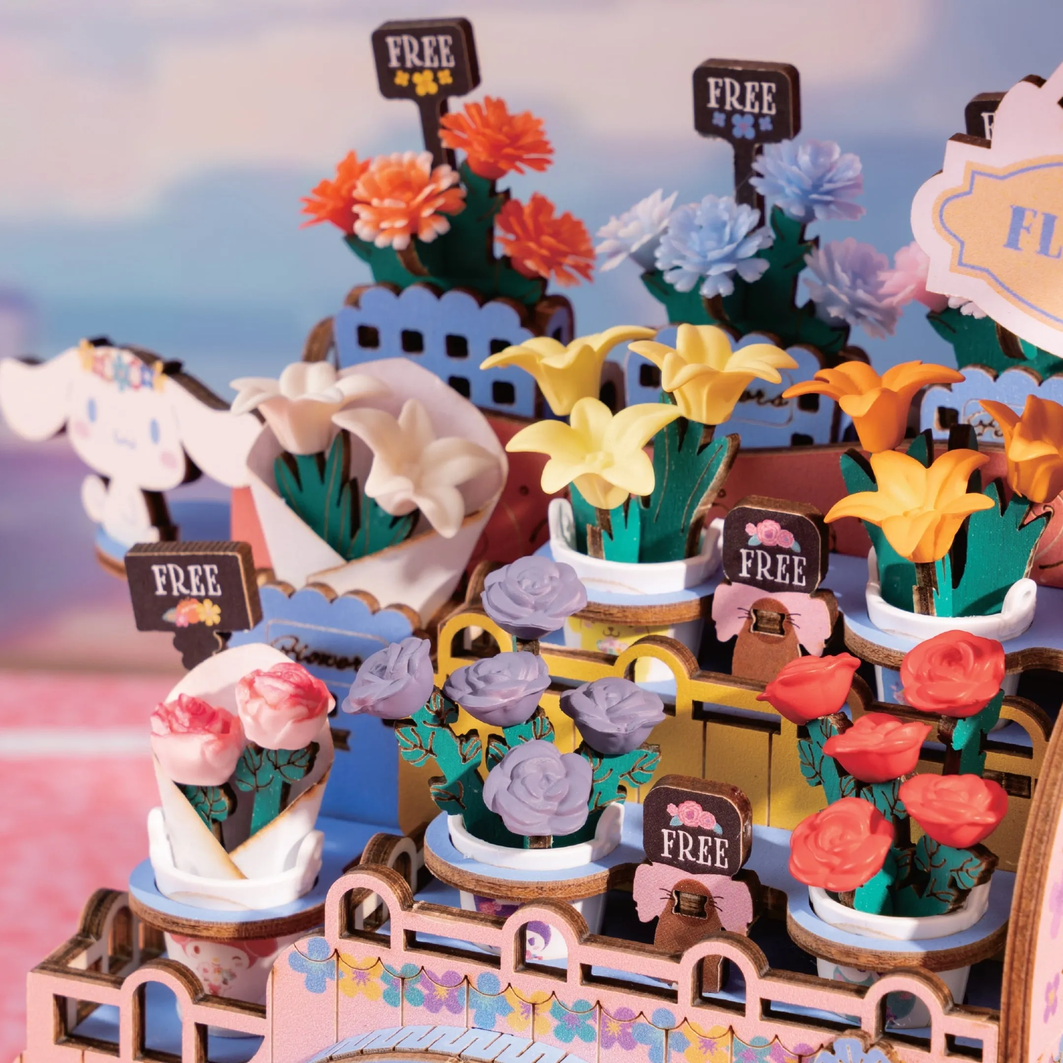Hello Kitty and Friends Flower Cart 3D Wooden Puzzle SANRIO