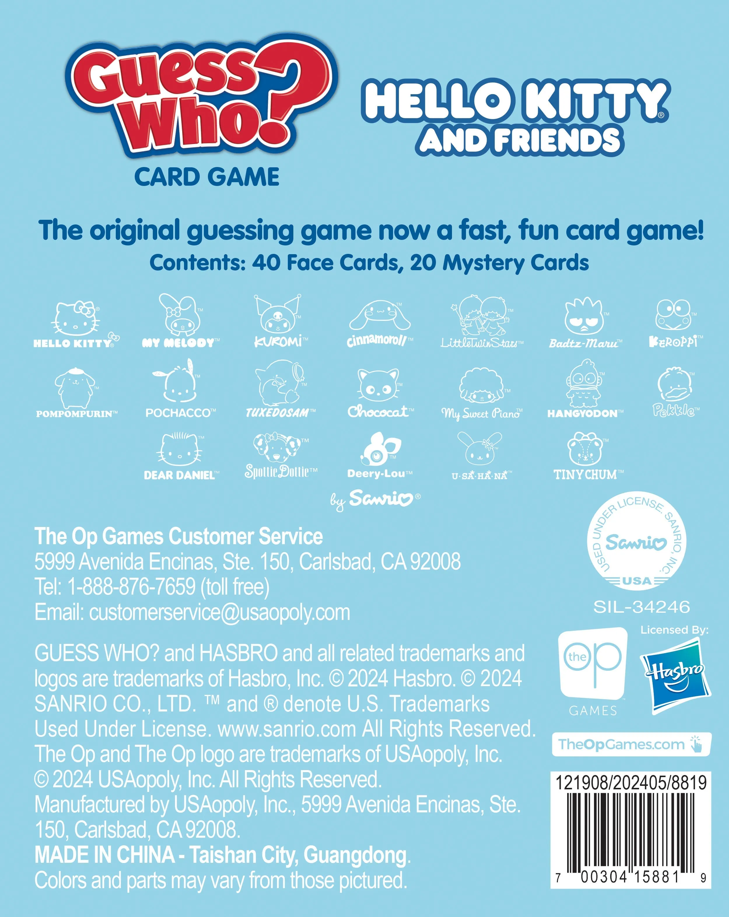 Hello Kitty and Friends Guess Who? Card Game SANRIO