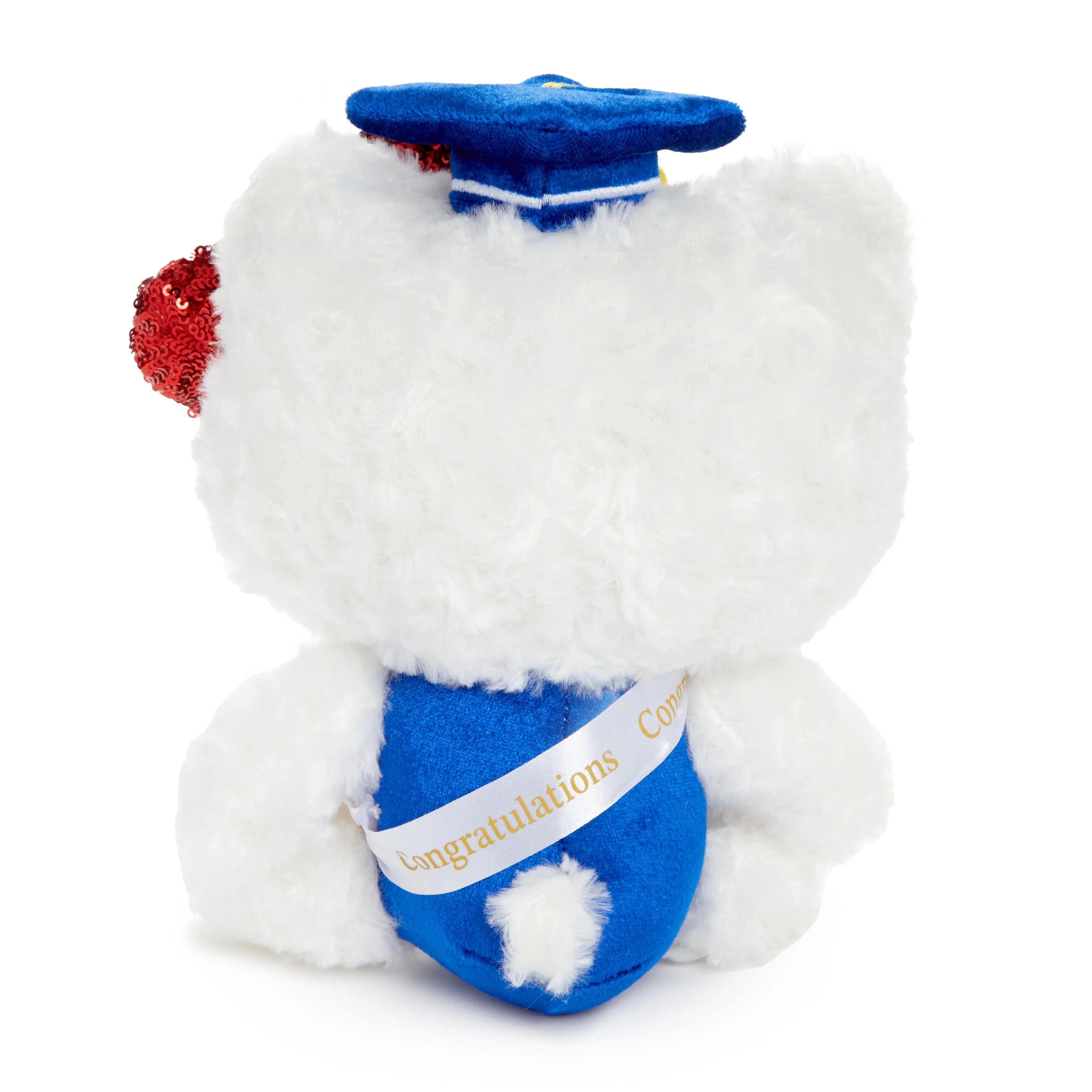 Hello Kitty Graduation Sequin Mascot Plush (White) SANRIO