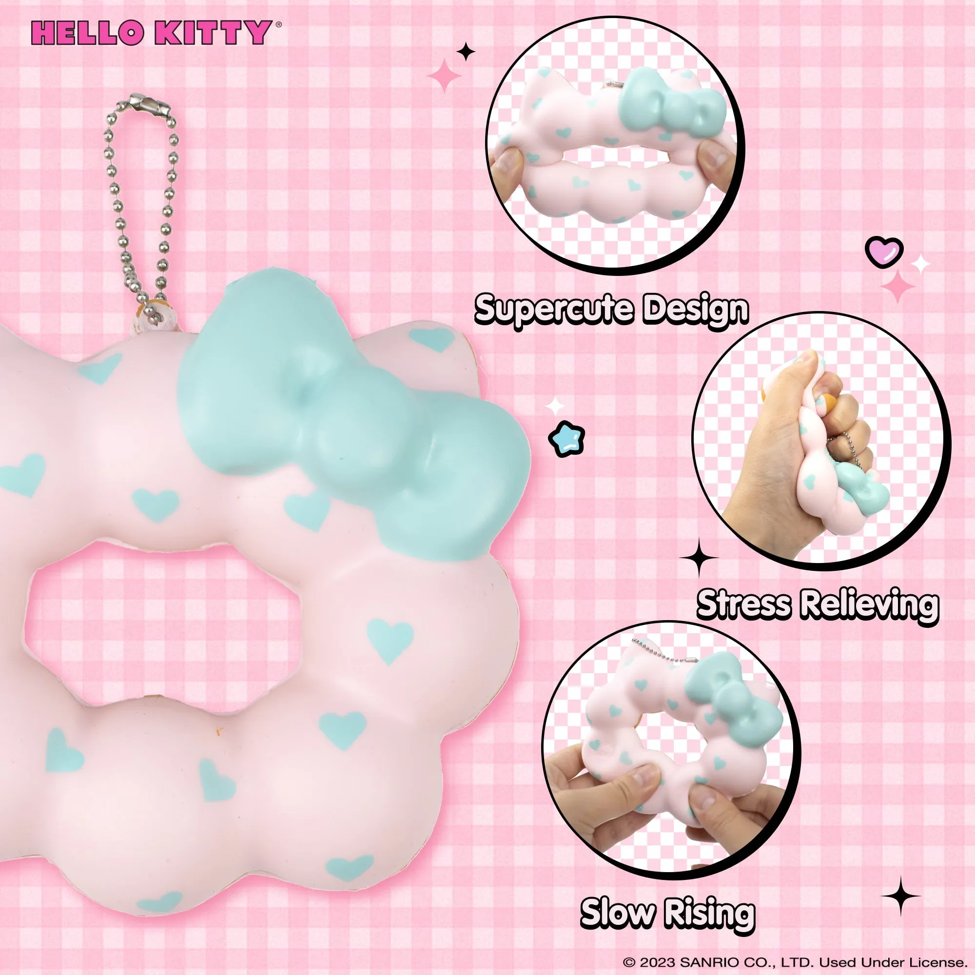 Hello Kitty Mochi Donut Squishy Keychain SANRIO