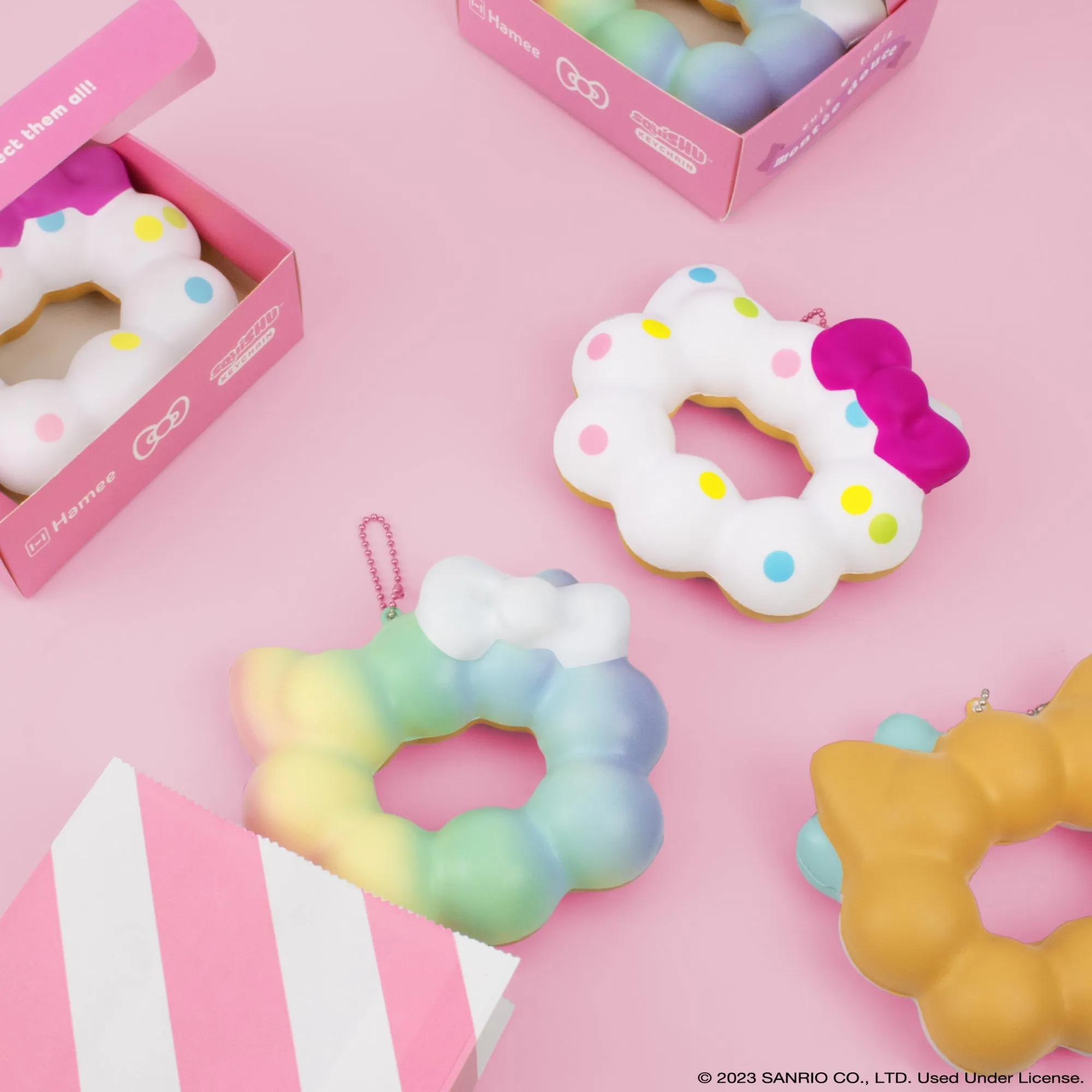 Hello Kitty Mochi Donut Squishy Keychain SANRIO