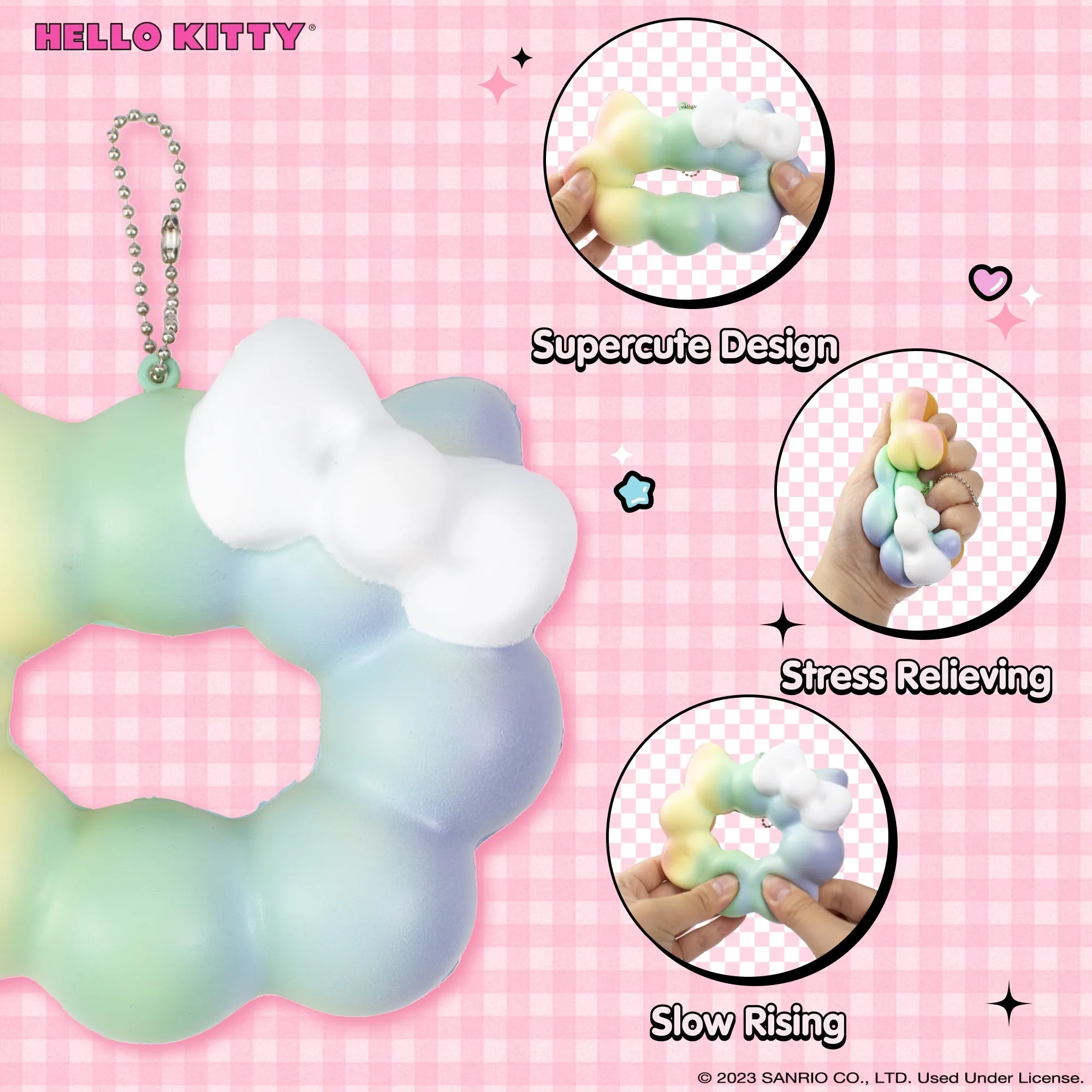 Hello Kitty Mochi Donut Squishy Keychain SANRIO