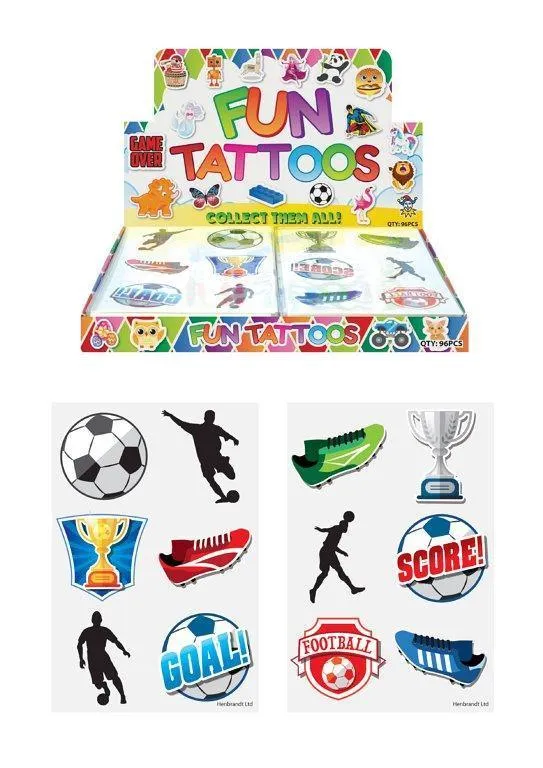 Hendrandt N51047 Mini Football Temporary Tattoo Sheets - Assorted