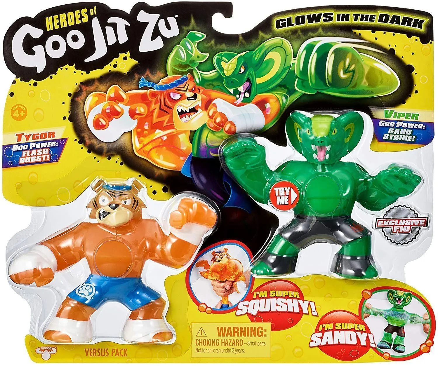 Heroes of Goo Jit Zu - 2 Pack of Glow in The Dark Action Figures