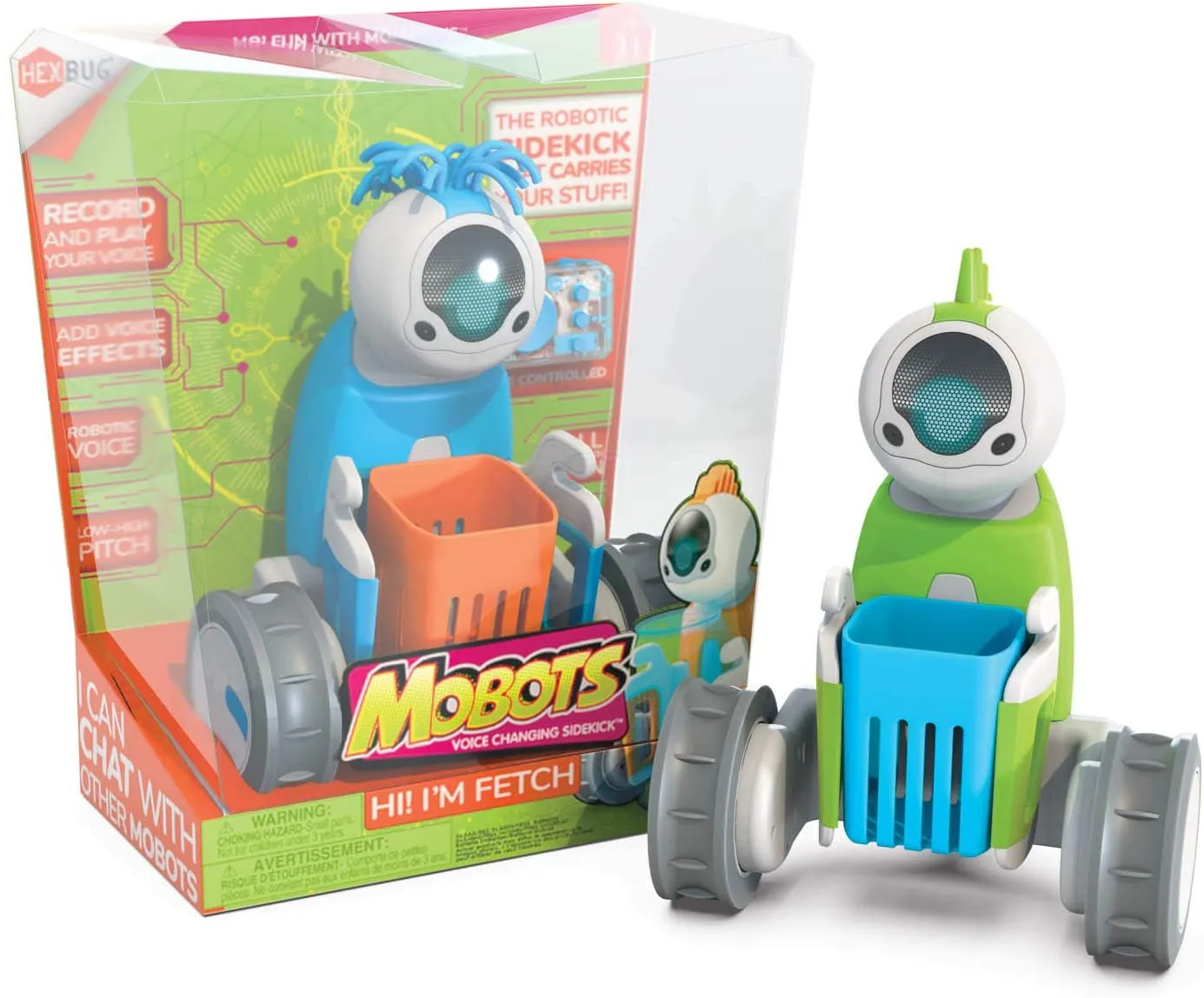 HEXBUG MoBots Fetch - RC Record and Talking Robot Kit with Motor Lights and Sound - Smart Interactive Educational Toys - Ages 3  - Batteries Included 431-6846
