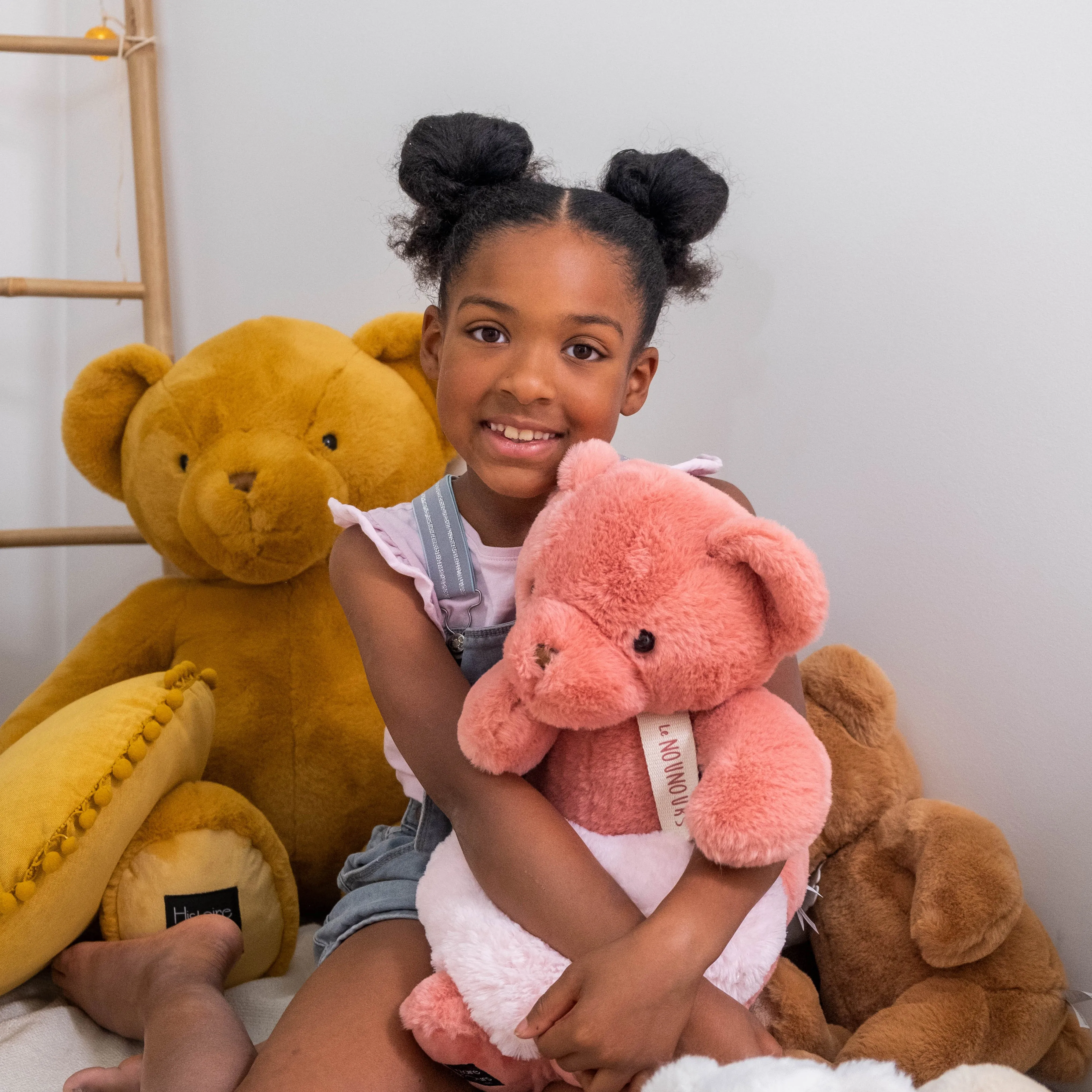 Histoire d'Ours Nounours Bear Rose Praline 40cm