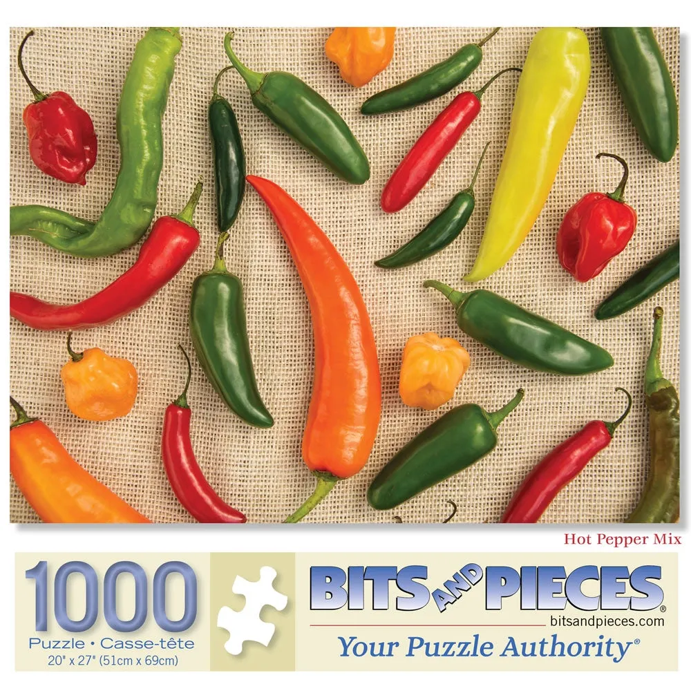 Hot Pepper Mix Jigsaw Puzzle Bits and Pieces