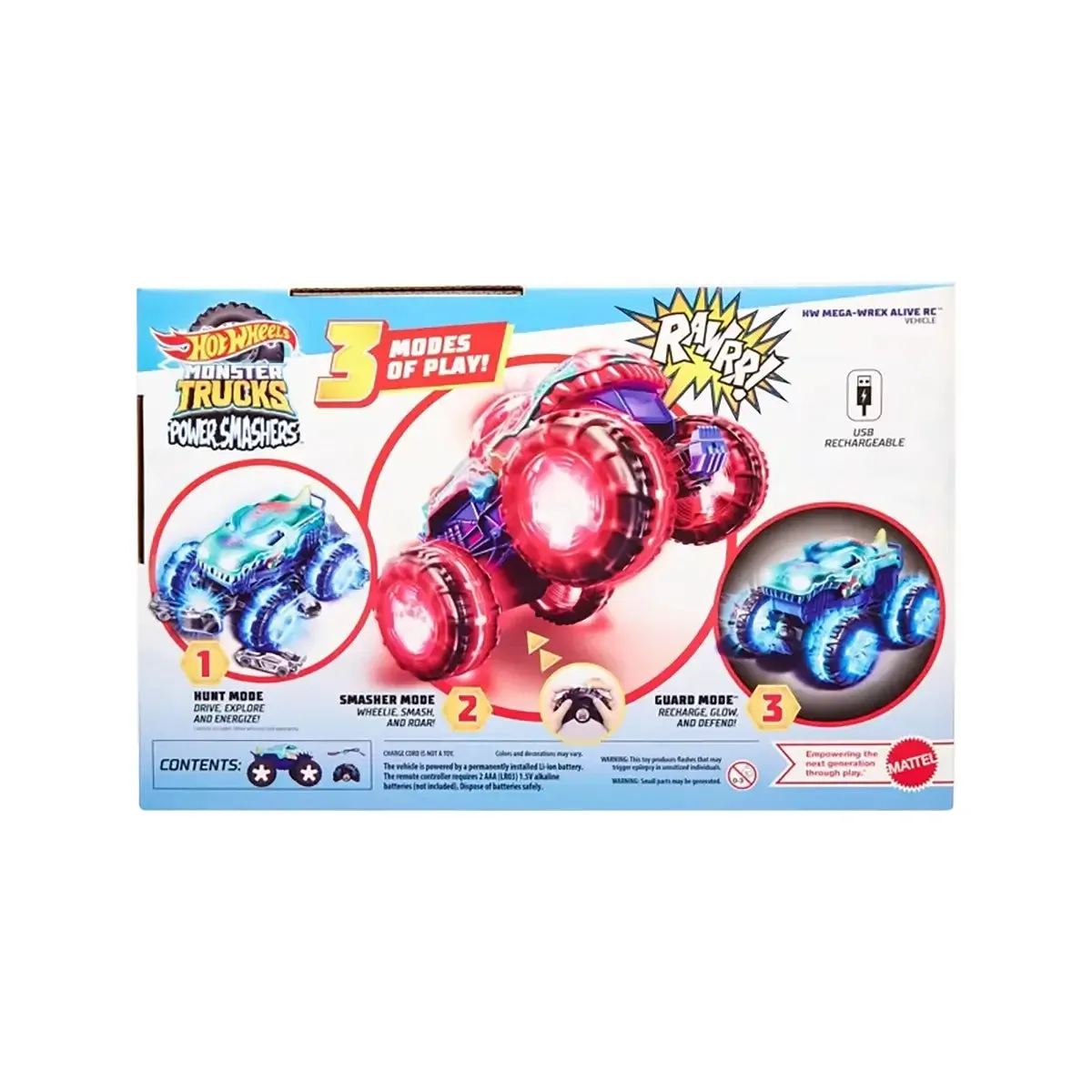 Hot Wheels Monster Trucks Power Smashers Mega-Wrex Alive RC Truck
