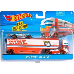 Hot Wheels Transport Rig Super Rigs Speedway Hauler Orange/White