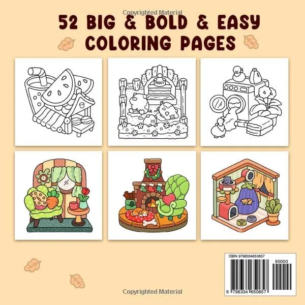 Hygge Place - Hygge Place Coloring Book for Adults and Teens, Bold and Easy Designs for Relaxation
