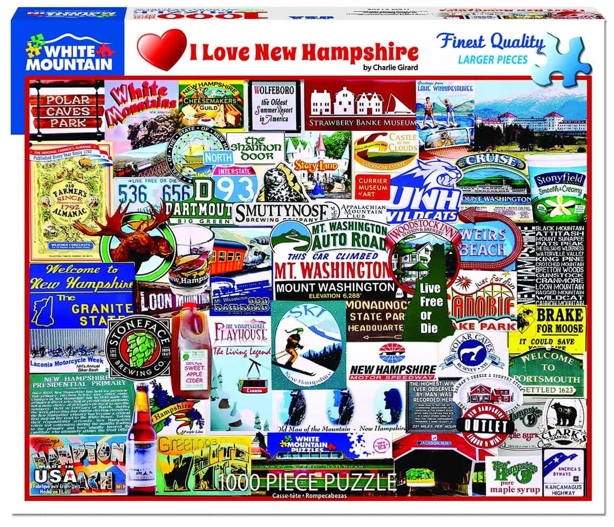 I Love New Hampshire (1305pz) - 1000 Piece Jigsaw Puzzle White Mountain