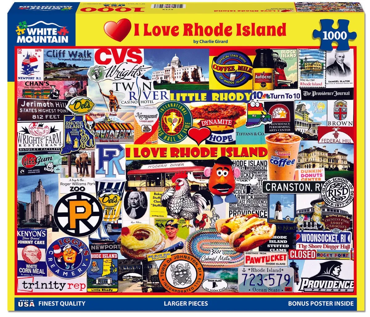 I Love Rhode Island (1719pz) - 1000 Piece Jigsaw Puzzle White Mountain