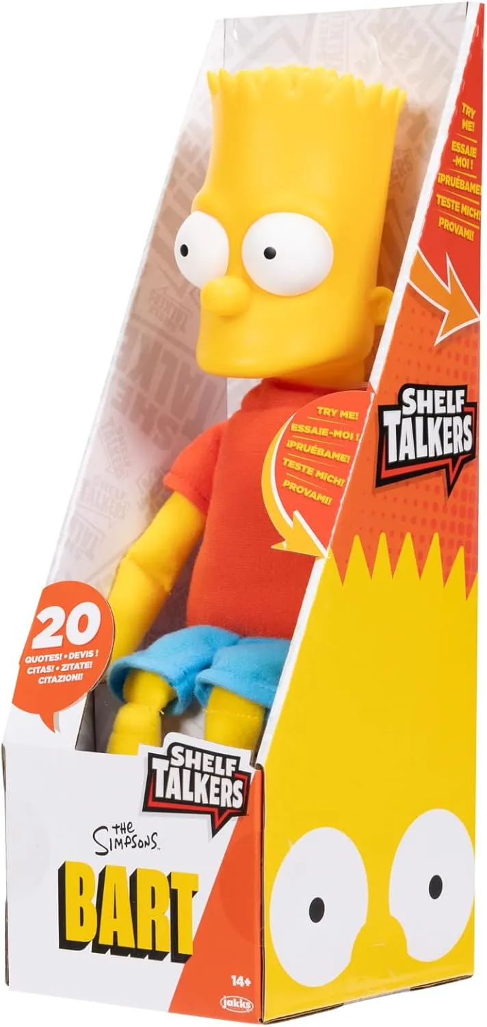 JAKKS Pacific The Simpsons Bart Simpson Plush Shelf Talker Collectible Figure (175614-PB)
